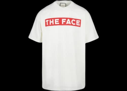 Gucci "The Face" Logo Crew Neck T-shirt Milk