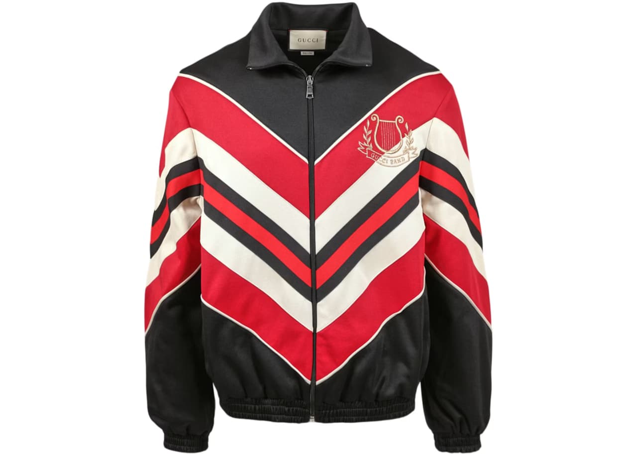 Gucci Chevron Jersey Track Jacket Black/Red