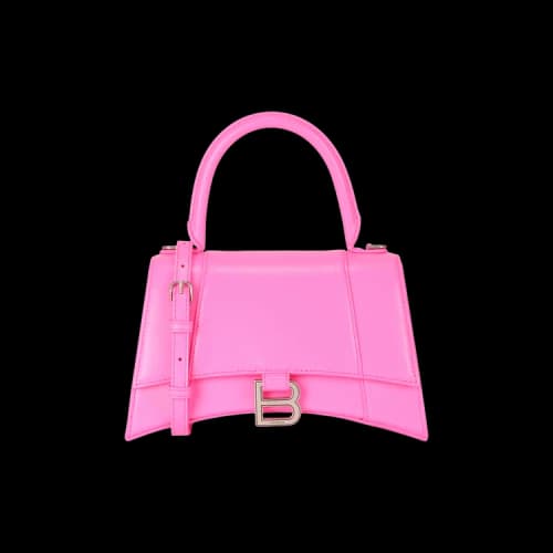 Balenciaga Small Hourglass Top Handle Bag Pink Fluorescent