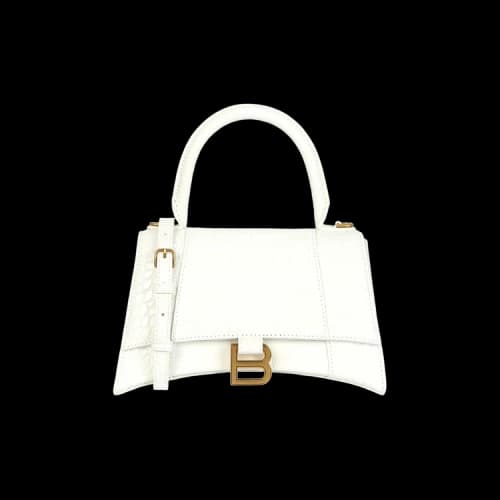 Balenciaga Small Hourglass Top Handle Bag White