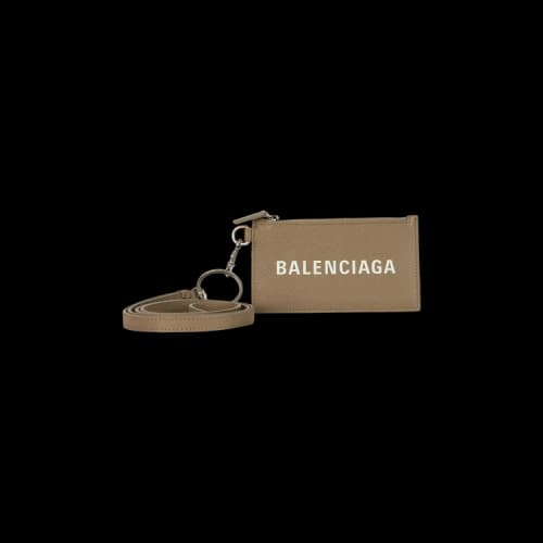 Balenciaga Strap Cash Coin And Card Case Mink Grey White