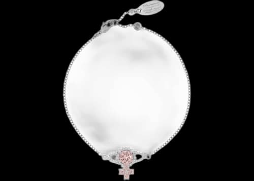 Vivienne Westwood Women's Valentina Orb Bracelet Platinum/Pink/White CZ