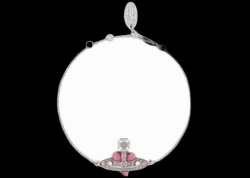 Vivienne Westwood Women's New Diamante Heart Bracelet Platinum/Vintage Rose Crystal/Light Rose