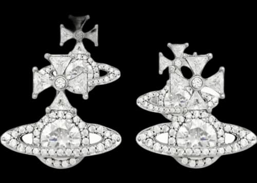 Vivienne Westwood Women's Mila Earrings Platinum/White CZ