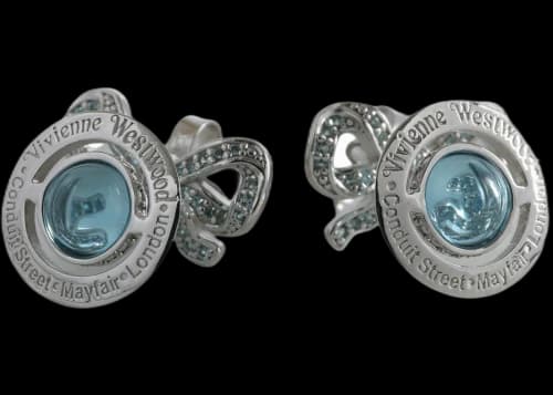 Vivienne Westwood Women's Octavie Earrings Platinum/Blue/Aqua CZ