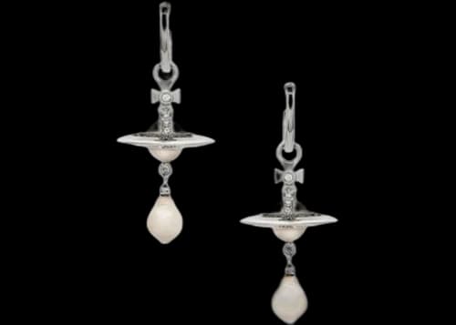 Vivienne Westwood Women's Aleksa Earrings Platinum/Creamrose Pearl/Crystal Cry