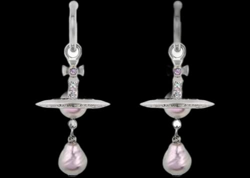 Vivienne Westwood Women's Aleksa Earrings Platinum/Light Purple Pearl/Vitrail Ligh