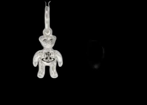 Vivienne Westwood Women's Ruby Small Hoop Earrings Platinum/Black Diamond Crystal/Black