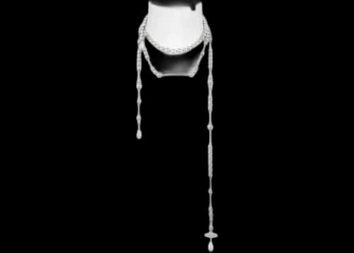 Vivienne Westwood Women's Broken Pearl Necklace Platinum/Light Grey Pearl/Black Diamond