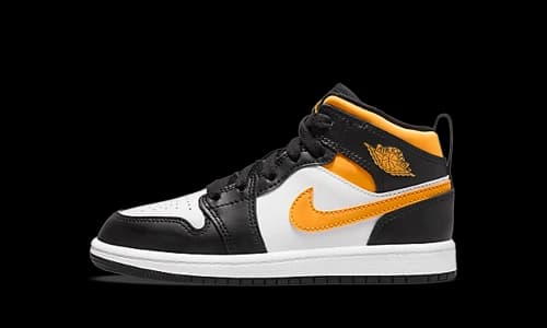 Jordan 1 Mid White Pollen Black (PS)