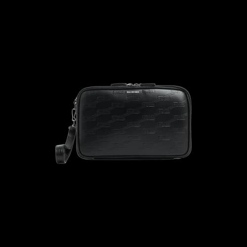Balenciaga Signature Double Zip Pouch Black