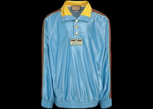 Gucci Logo Patch Pullover Jacket Blue