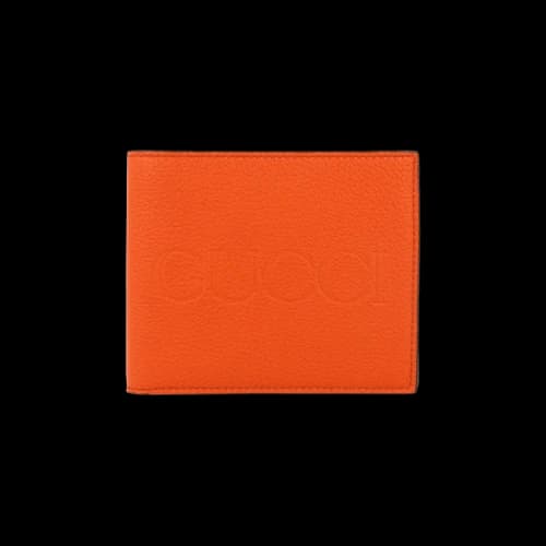 Gucci Pebbled Logo Wallet Orange