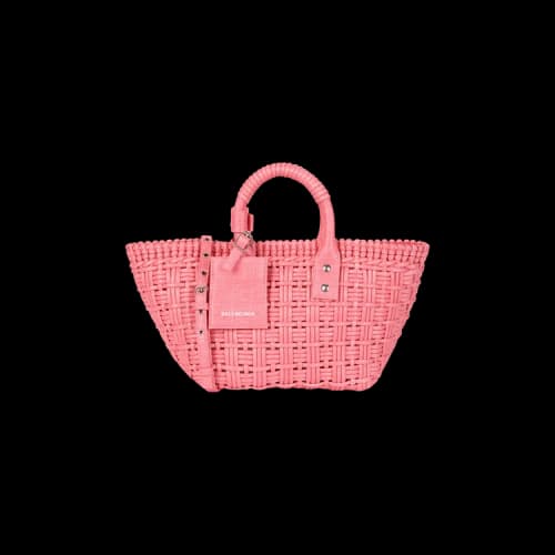 Balenciaga Bistro XS Basket Top Handle Bag Sweet Pink/White