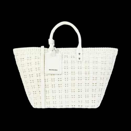 Balenciaga Bistro S Basket Top Handle Bag Optic White