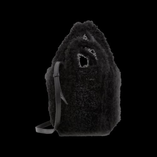 Balenciaga Everyday 2.0 XS North-South Faux-Fur Tote Black