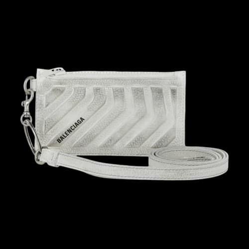 Balenciaga Car Long Coin And Card Wallet White Black