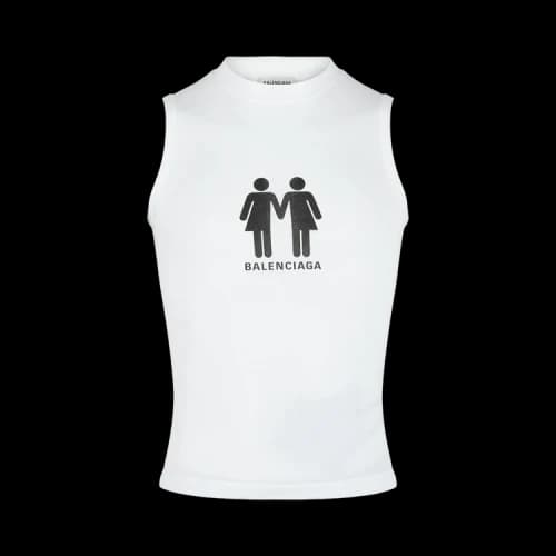 Balenciaga Pride 2022 Fitted Graphic Tank White Black