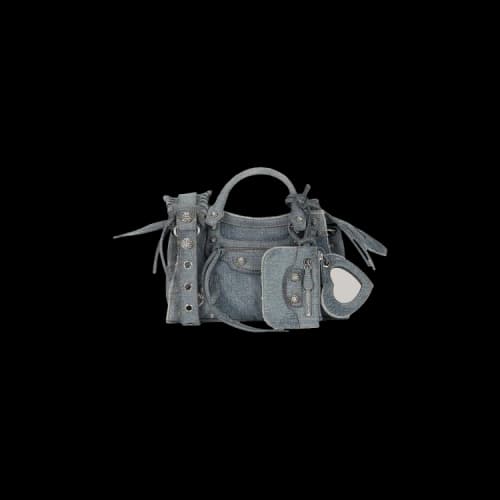 Balenciaga XS Neo Cagole Denim City Bag Blue