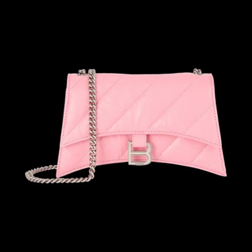 Balenciaga XS Quilted Crush Leather Shoulder Bag Sweet Pink