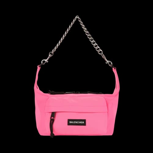 Balenciaga Chain-Link Raver Bag Pink Fluorescent