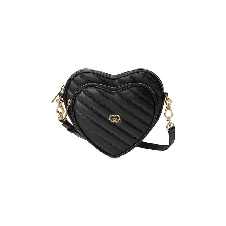 Gucci Interlocking G Mini Heart Shoulder Bag 'Black'