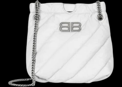 Balenciaga XS Quilted Crush Tote Bag Optic White