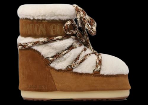 Moon Boot Icon Shearling Low Boot Whisky Off White