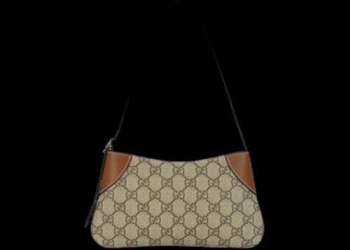 Gucci GG Emblem Small Shoulder Bag Beige Ebony Sundial