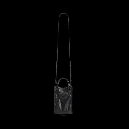 Balenciaga Women's Le City Phone Strap Pouch Black