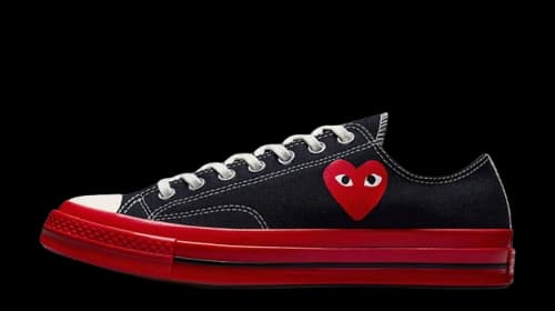Converse Chuck Taylor All Star 70 Ox Comme des Garcons PLAY Black Red Midsole