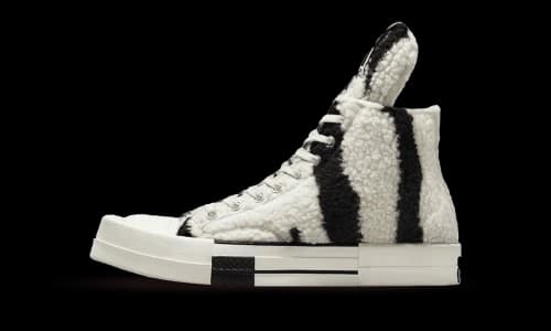 Converse TURBODRK Chuck Taylor All Star 70 Hi Rick Owens DRKSHDW Sherpa Zebra Print White Black