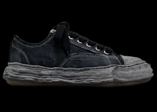 Maison Mihara Yasuhiro Peterson 23 OG Sole Vintage Effect Embroidered Canvas Low Triple Black