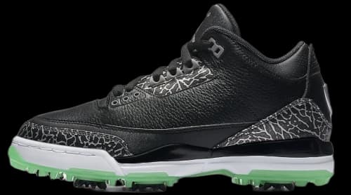 Jordan 3 Retro Golf Black Green Glow