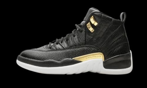 Jordan 12 Retro Black Metallic Gold White (Women's)