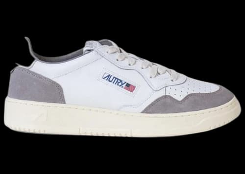 Autry Medalist Leather Low White Cement