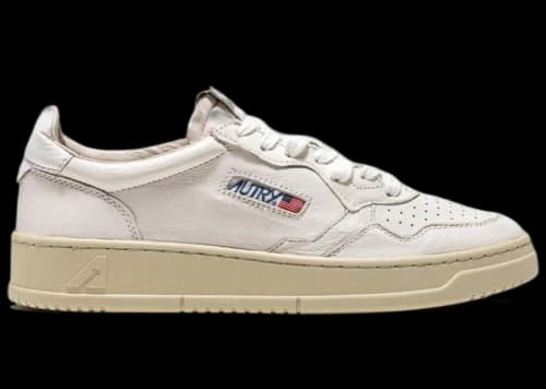 Autry Medalist Leather Low Goatskin White (Women's)