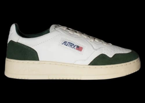 Autry Medalist Leather Low White Bottle Green