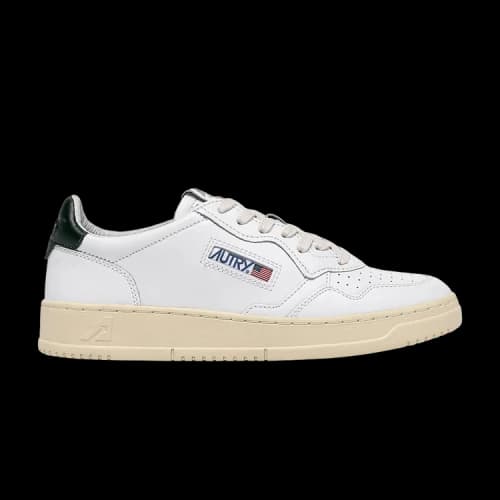 Autry Medalist Leather Low White Dark Blue