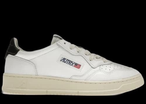 Autry Medalist Leather Low White Black