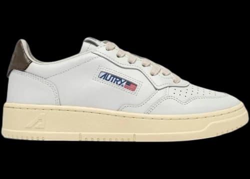 Autry Medalist Leather Low White Chocolate Leather