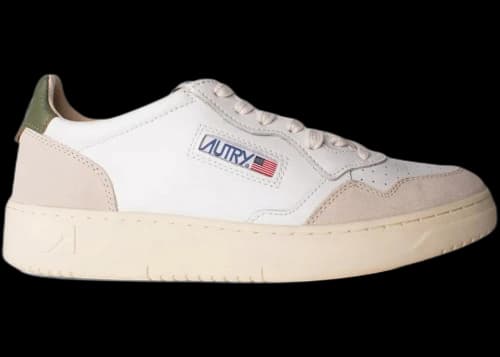 Autry Medalist Leather Low White Bronze Green