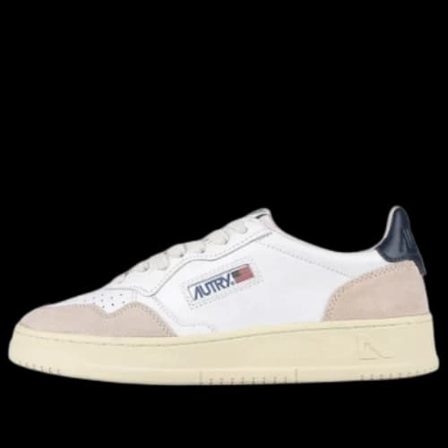Autry Medalist Leather Low White Blue Beige