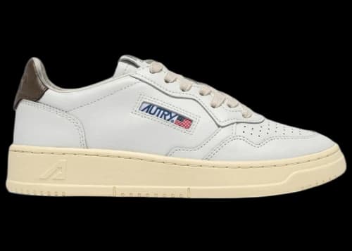 Autry Medalist Leather Low White Chocolate Leather (Women's)