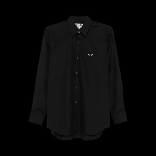 Comme des Garcons Play Black Emblem Button Up Shirt Black