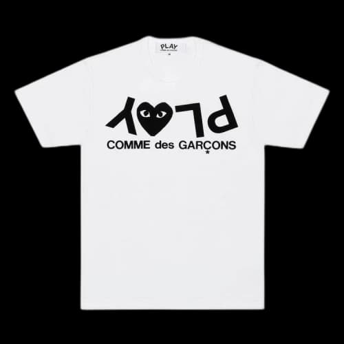 Comme des Garcons Play Inverted Text T-shirt White