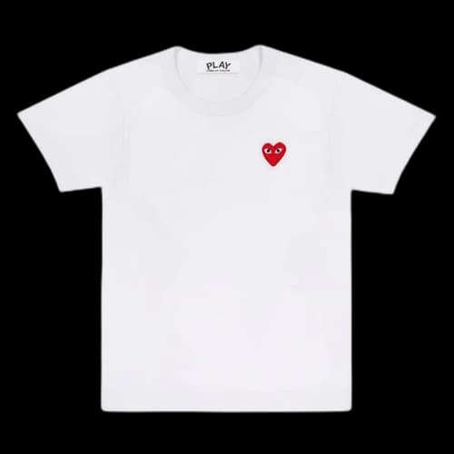 Comme des Garcons Play Embroidered Red Heart T-shirt White