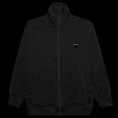 Comme des Garcons Play Big Black Heart Zip Up Sweatshirt Black