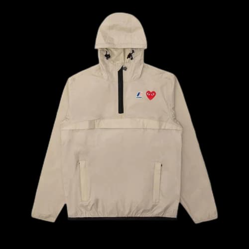 Comme des Garçons PLAY x K Way Half Zip Jacket 'Beige'