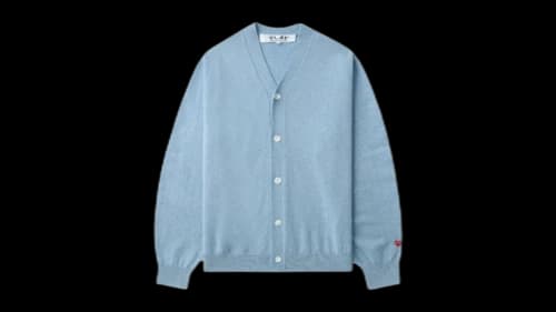 Comme des Garcons PLAY Heart Logo Cardigan Sweater Sky Blue